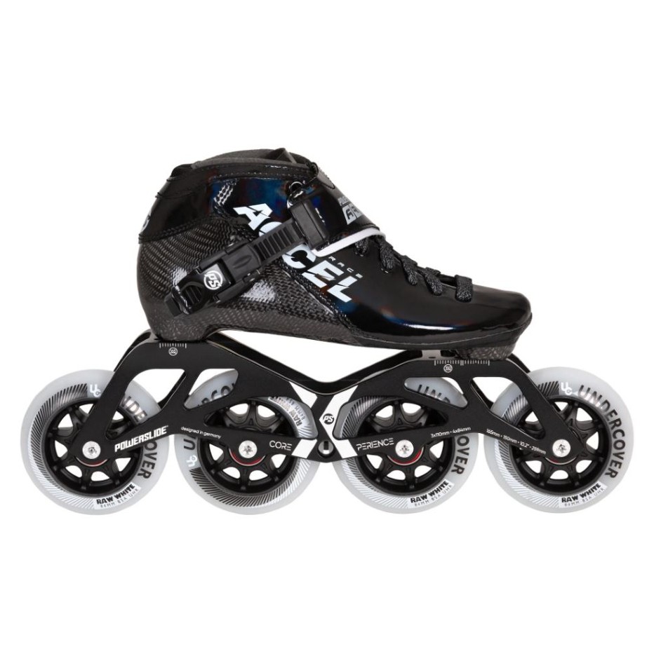 Dětské kolečkové brusle Powerslide Accel Race Black Kids, 32, 4x, 84