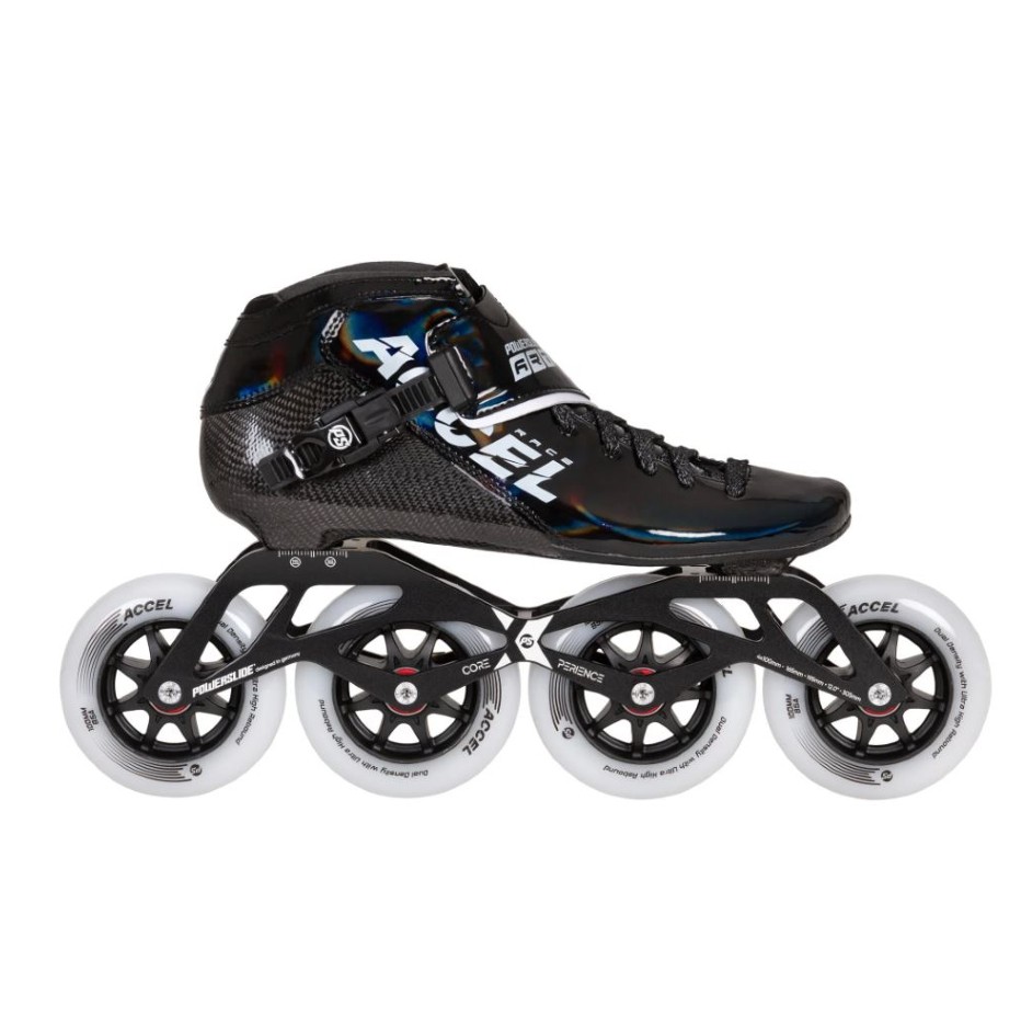 Kolečkové brusle Powerslide Accel Race Black 100, 47, 4x, 100