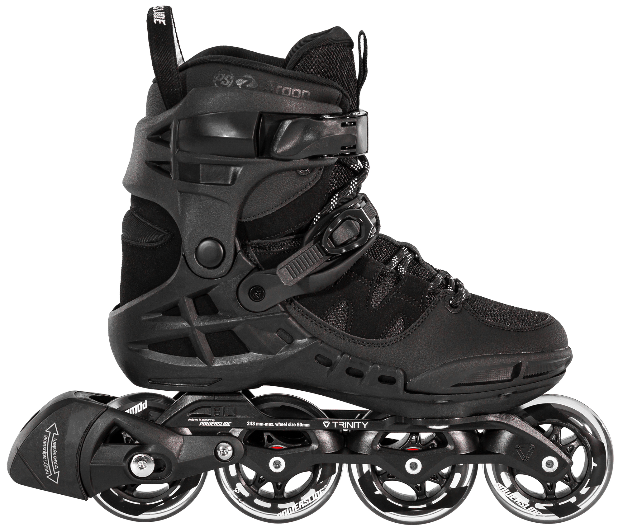 Kolečkové brusle Powerslide Phuzion Argon Black 80 Trinity, 4x, 80, 40