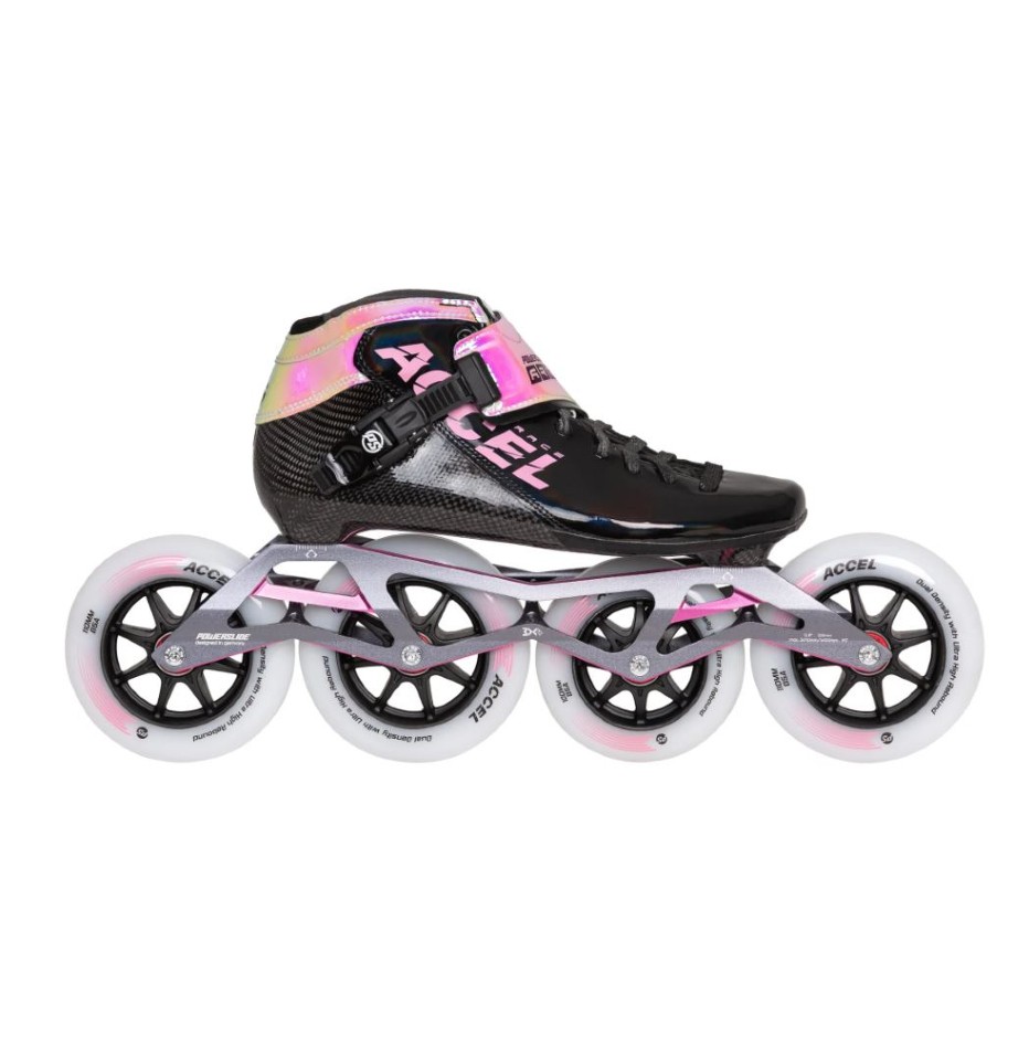 Kolečkové brusle Powerslide Accel Race Pink 110/100, 45, 4x, 110x+100