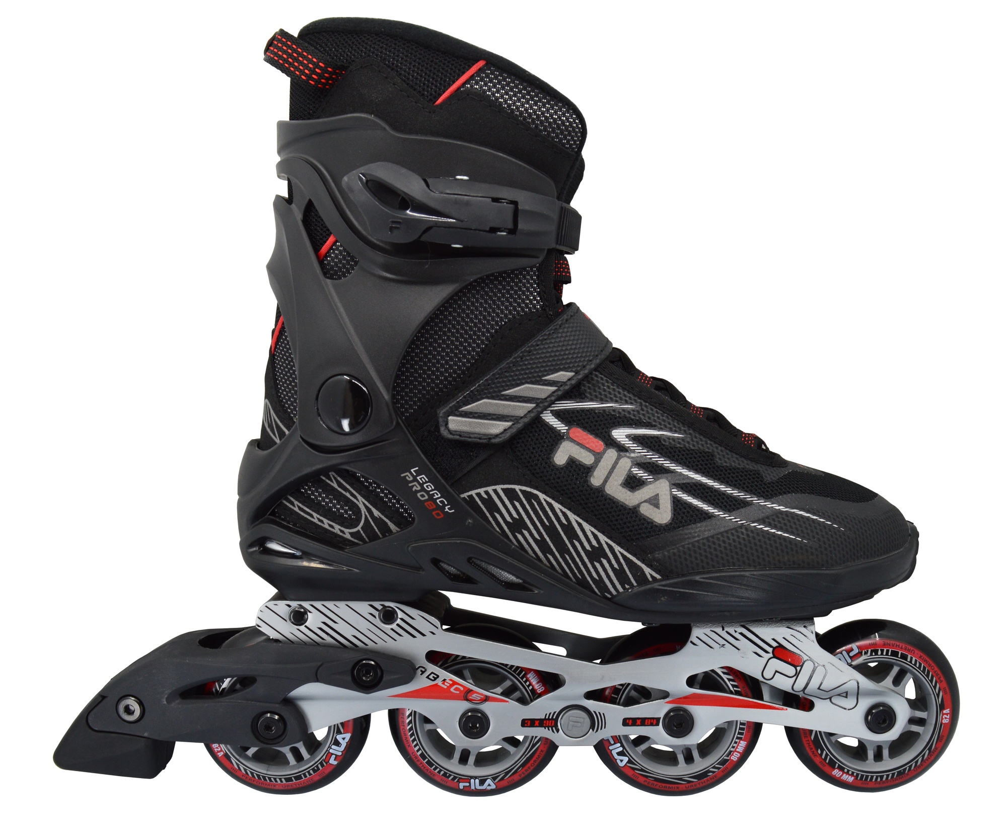 Kolečkové brusle Fila Legacy Pro 80 Black/Red, 7.5, 41, 4x, 80