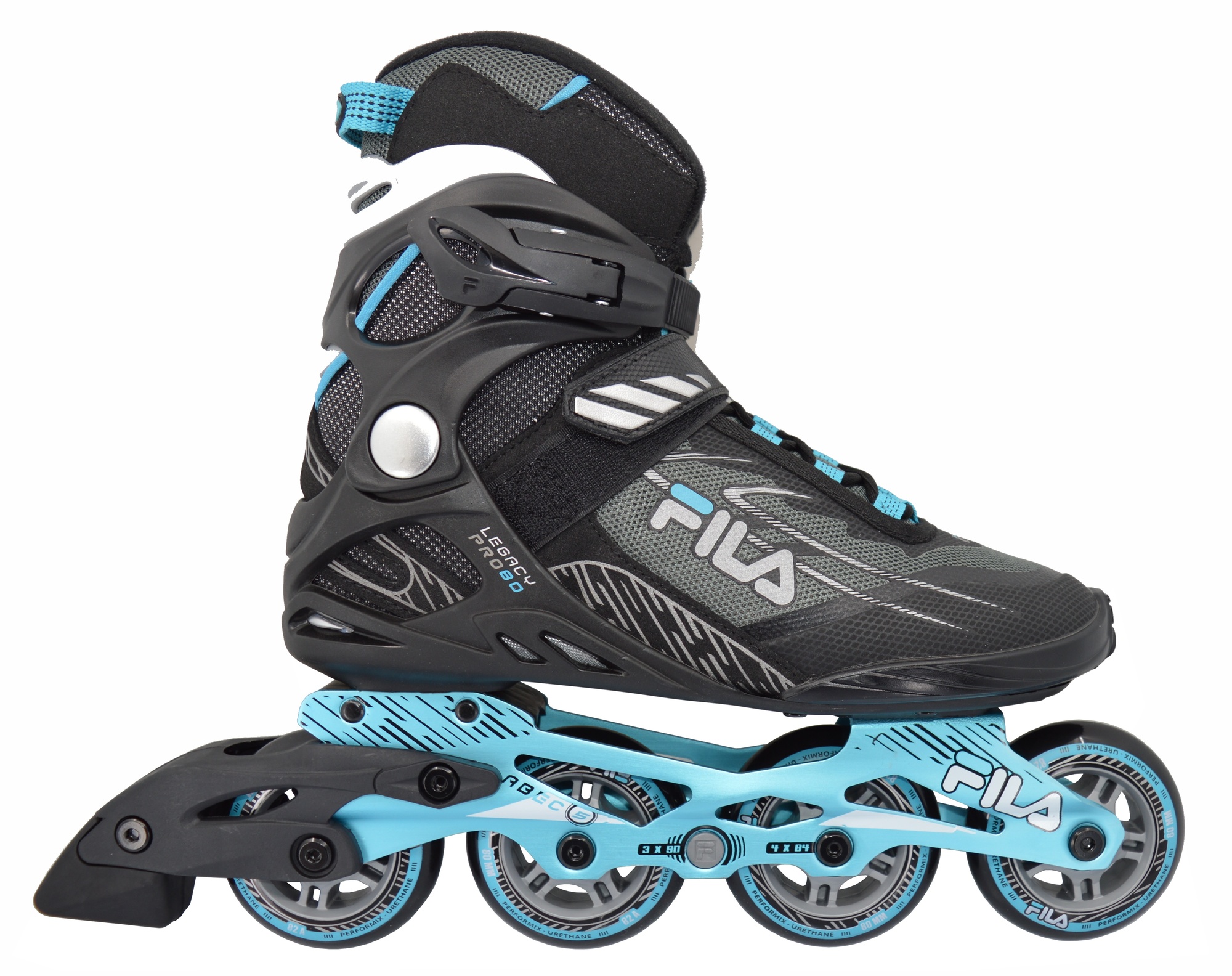 Kolečkové brusle Fila Legacy Pro 80 Lady Black/Blue, 5.5, 38.5, 4x, 80