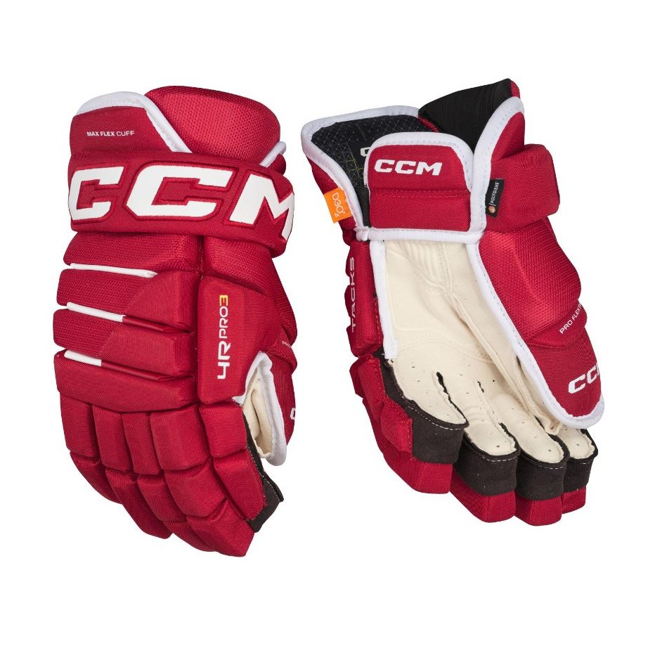 Rukavice CCM Tacks 4R Pro3 SR, Senior, 13", červená-bílá