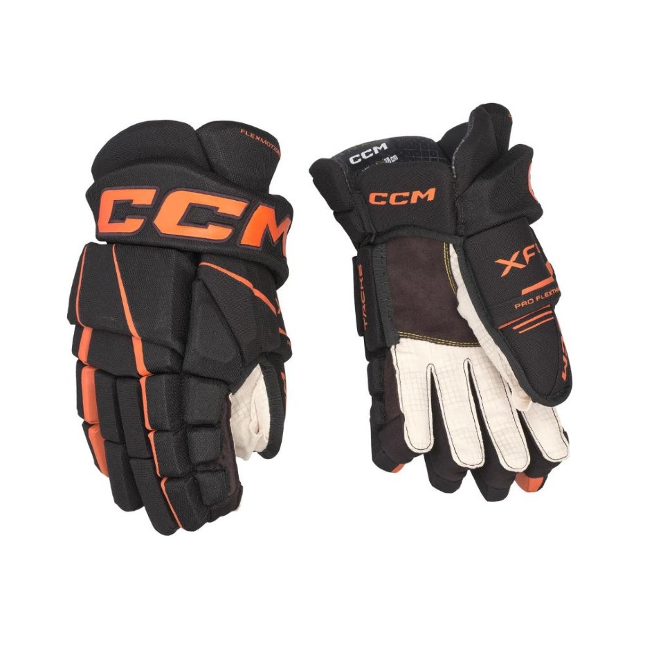 Rukavice CCM Tacks XF 80 SR, Senior, 14", černá-oranžová