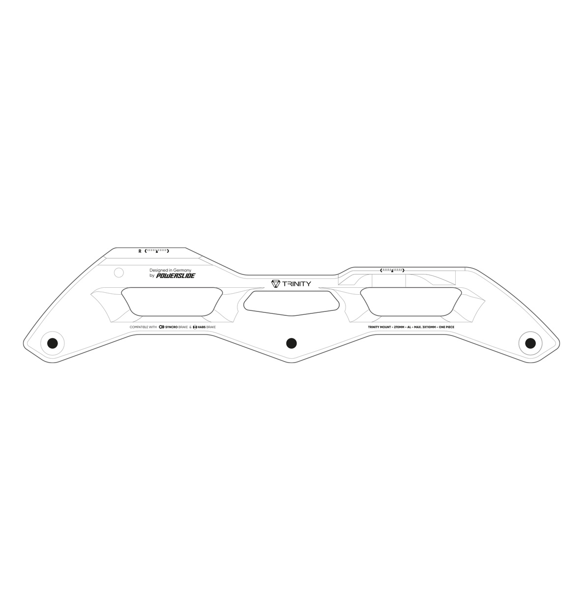 Podvozky Powerslide Elite Casted Synco AL Trinity, bílá, 270mm, 3x, 110