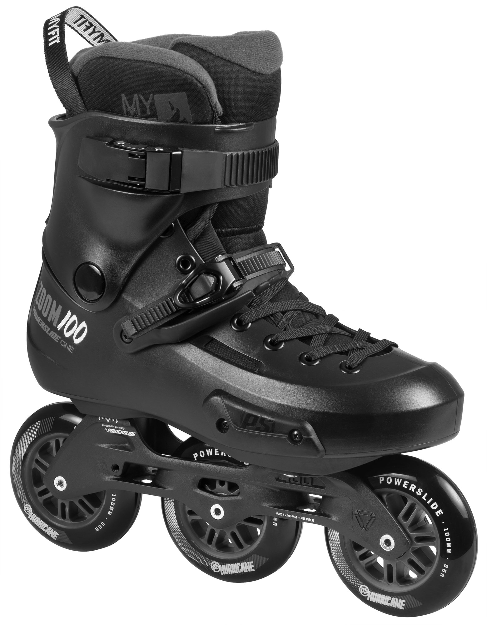 Kolečkové brusle Powerslide Zoom Pro Black 100 Trinity, 3x, 100, 37-38