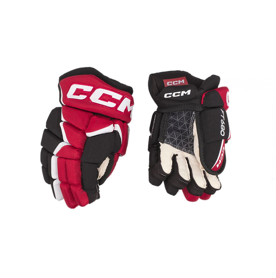 Rukavice CCM Jetspeed FT680 SR, černá-červená-bílá, Senior, 15"