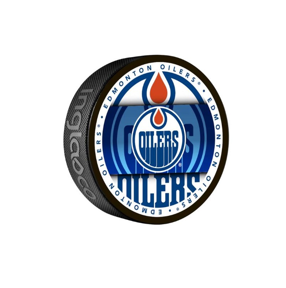 Fanouškovský puk NHL Medallion Blister (1ks), Edmonton Oilers