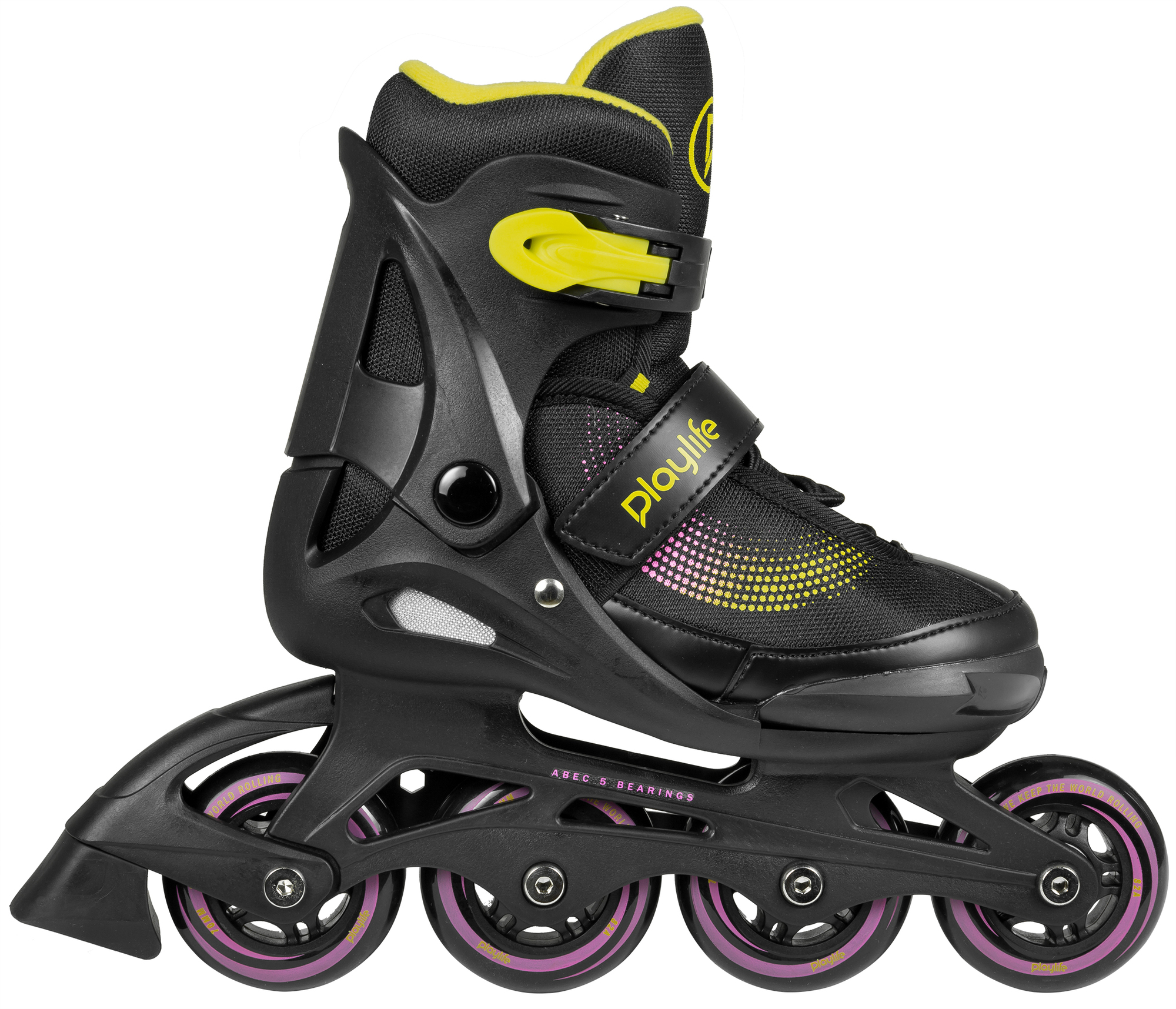 Dětské kolečkové brusle Playlife Joker Yellow, 4x, 64, 28-31