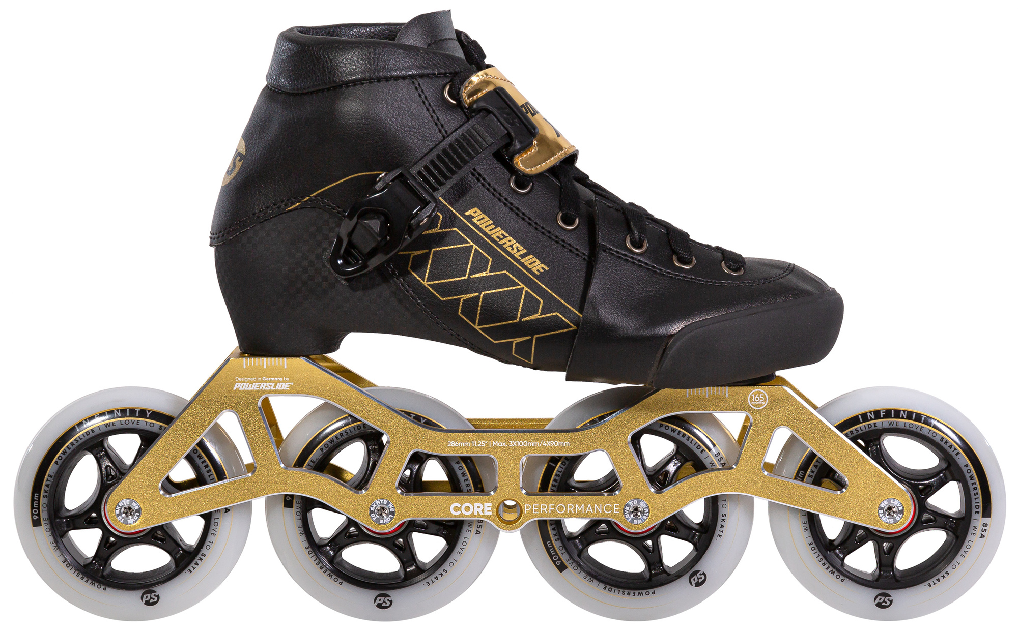 Dětské kolečkové brusle Powerslide XXX Adjustable Gold, 3x, 90, 31-34