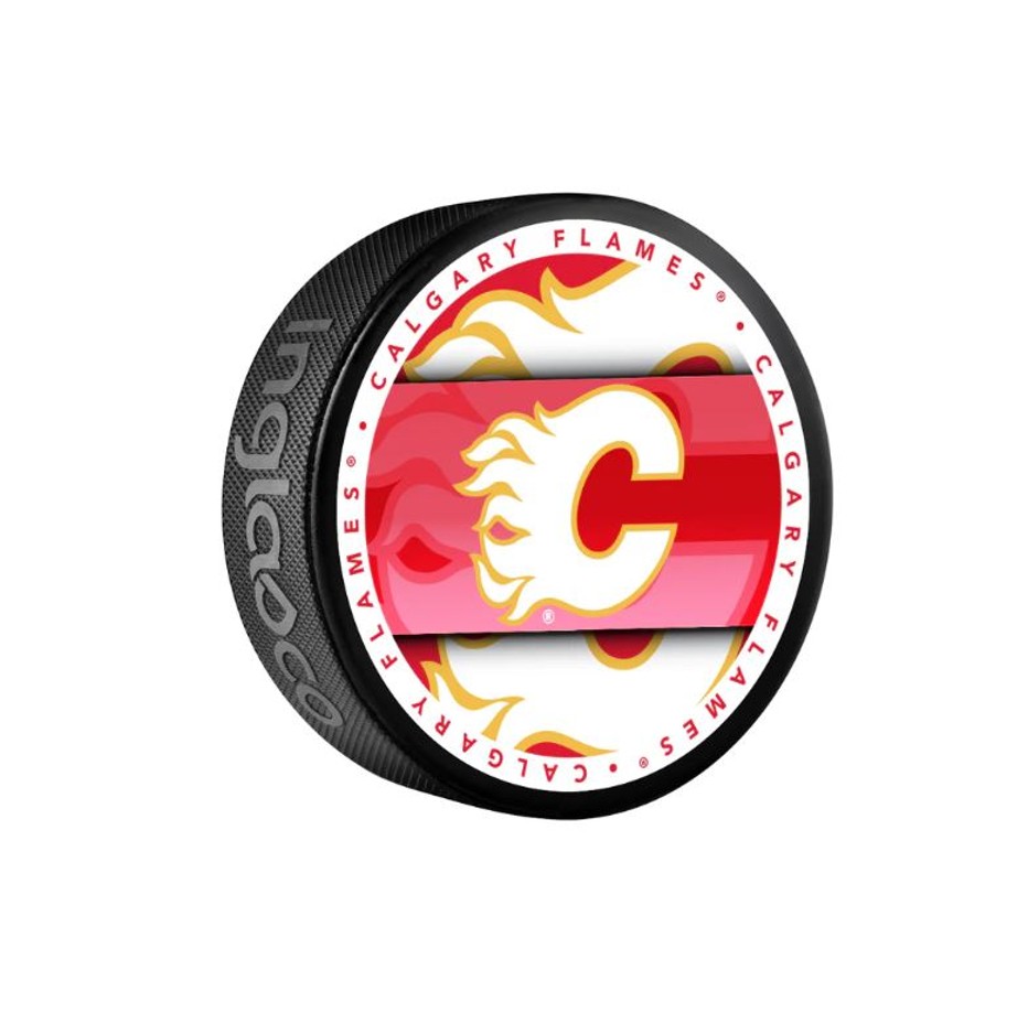 Fanouškovský puk NHL Medallion Blister (1ks), Calgary Flames