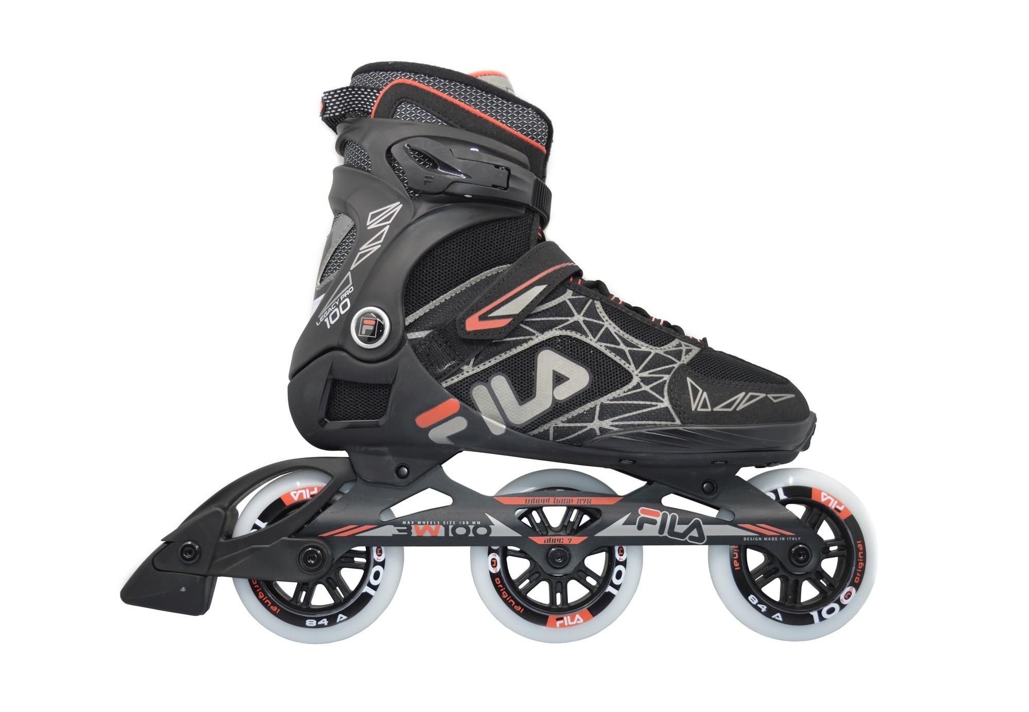 Kolečkové brusle Fila Legacy Pro 100 Black/Red, 7.0, 42, 3x, 100