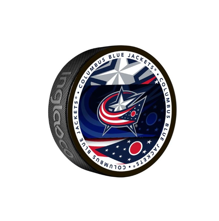 Fanouškovský puk NHL Medallion Blister (1ks), Columbus Blue Jackets