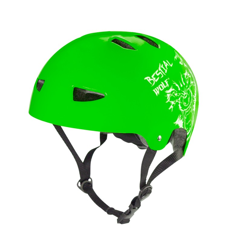 SKULLGREEN-B Casco verde  talla grande 8-a-99-aos