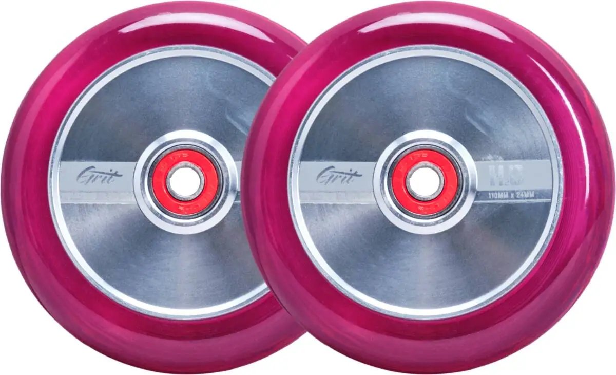 Grit H2O Kolečka pro koloběžku 2-Souprava (110mm|Trans Pink/Polished)