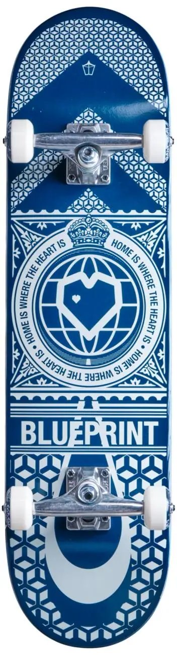 Skateboard Blueprint Home Heart 8" modrý