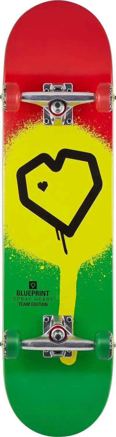 Blueprint Spray Heart V2 Skateboard Komplet (8"|Rasta)