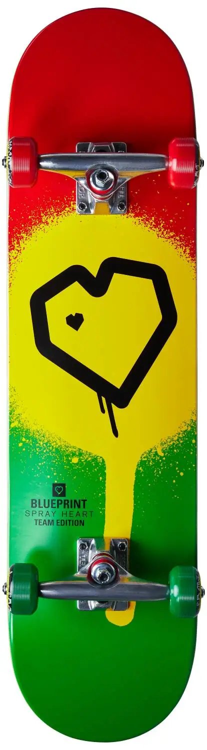 Blueprint Spray Heart V2 Skateboard Komplet (8"|Rasta 2)