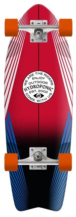 Hydroponic Fish Complete Cruiser Skateboard (28"|Lines Red)