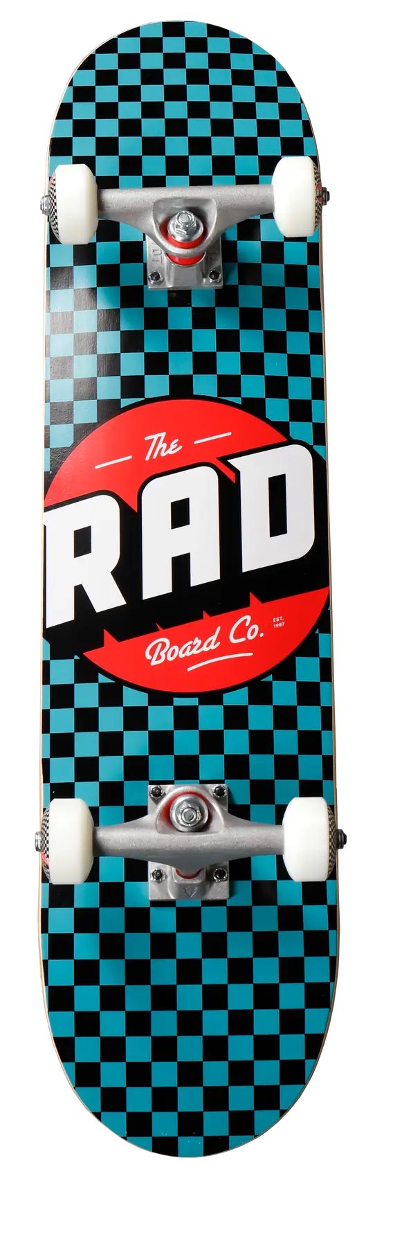 RAD Checkers Progressive Skateboard Komplet (7.25"|Černá/Tyrkysová)