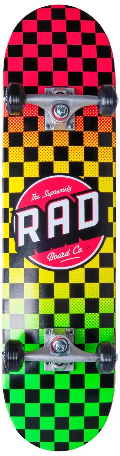 RAD Checkers Progressive Skateboard Komplet (7.5"|Rasta)