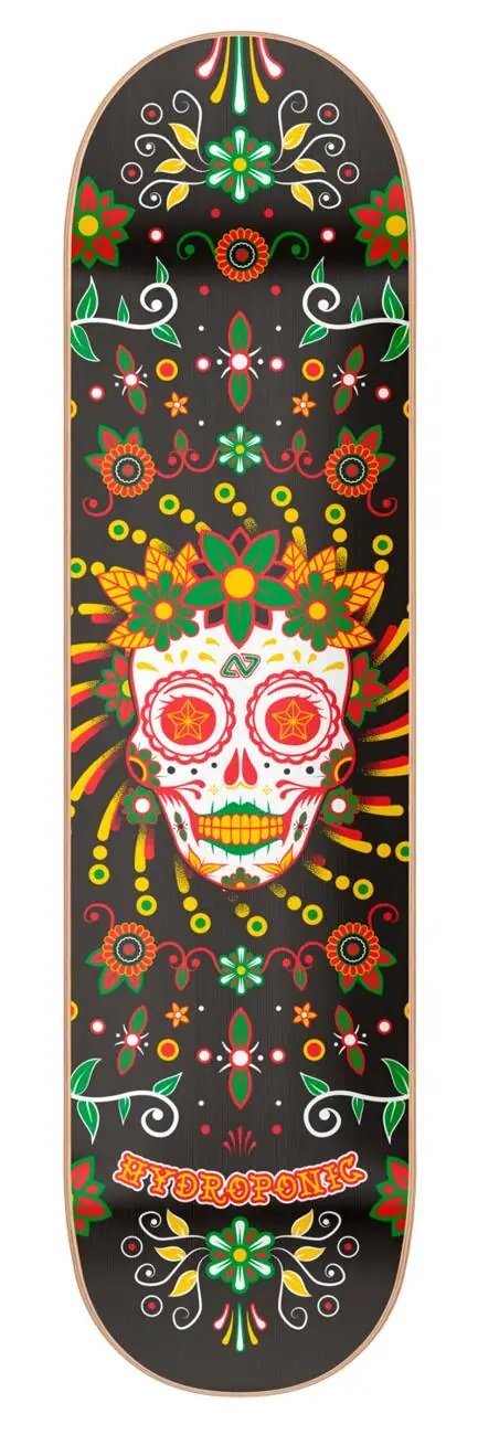 Hydroponic Mexican Skull 2.0 Skate Deska (8.25"|Black Catrina)