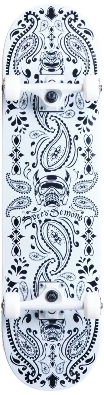 Speed Demons Bandana Skateboard Komplet (7.5"|Bílá)