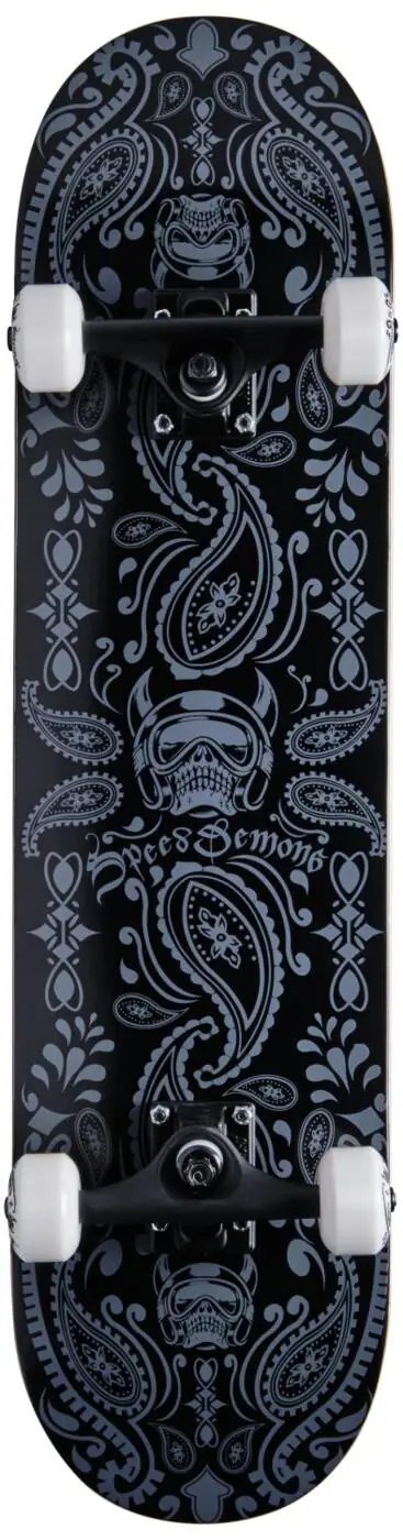 Skateboard Speed Demons Bandana 7.75" Černo/Šedý