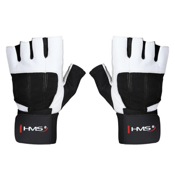 RST04 BÍLÉ VEL.M FITNESS RUKAVICE HMS