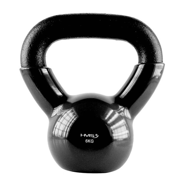 KNV06 ČERNÝ KETTLEBELL POKRYTÝ VINYLEM HMS