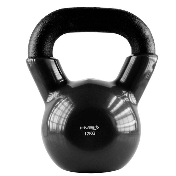 KNV12 ČERNÝ KETTLEBELL POKRYTÝ VINYLEM HMS