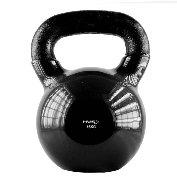 KNV16 ČERNÝ KETTLEBELL POKRYTÝ VINYLEM HMS