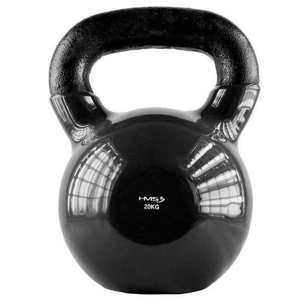 KNV20 ČERNÝ KETTLEBELL POKRYTÝ VINYLEM HMS