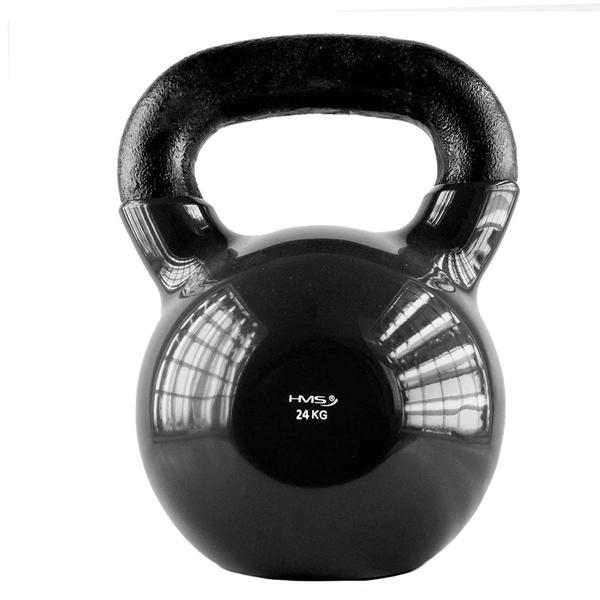 KNV24 ČERNÝ KETTLEBELL POKRYTÝ VINYLEM HMS