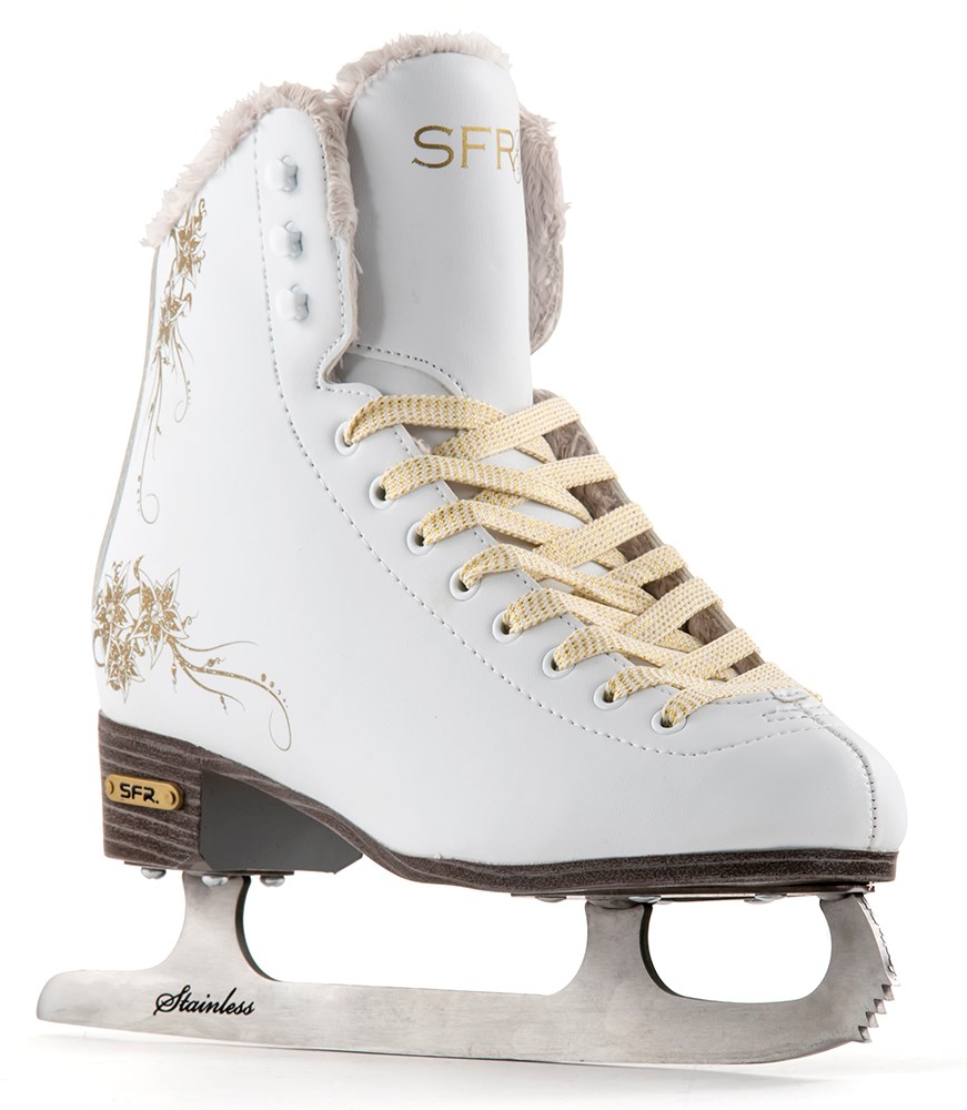 SFR Glitra Children's Ice Skates - White - UK:2J EU:34 US:M3L4