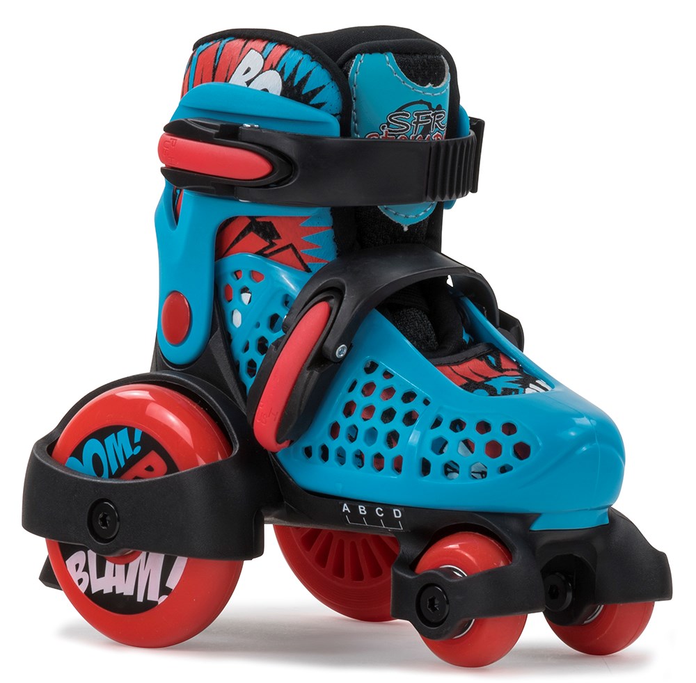 SFR Stomper Adjustable Children's Quad Skates - Blue / Black - UK:10J-13J EU:28-32 US:M11J-1