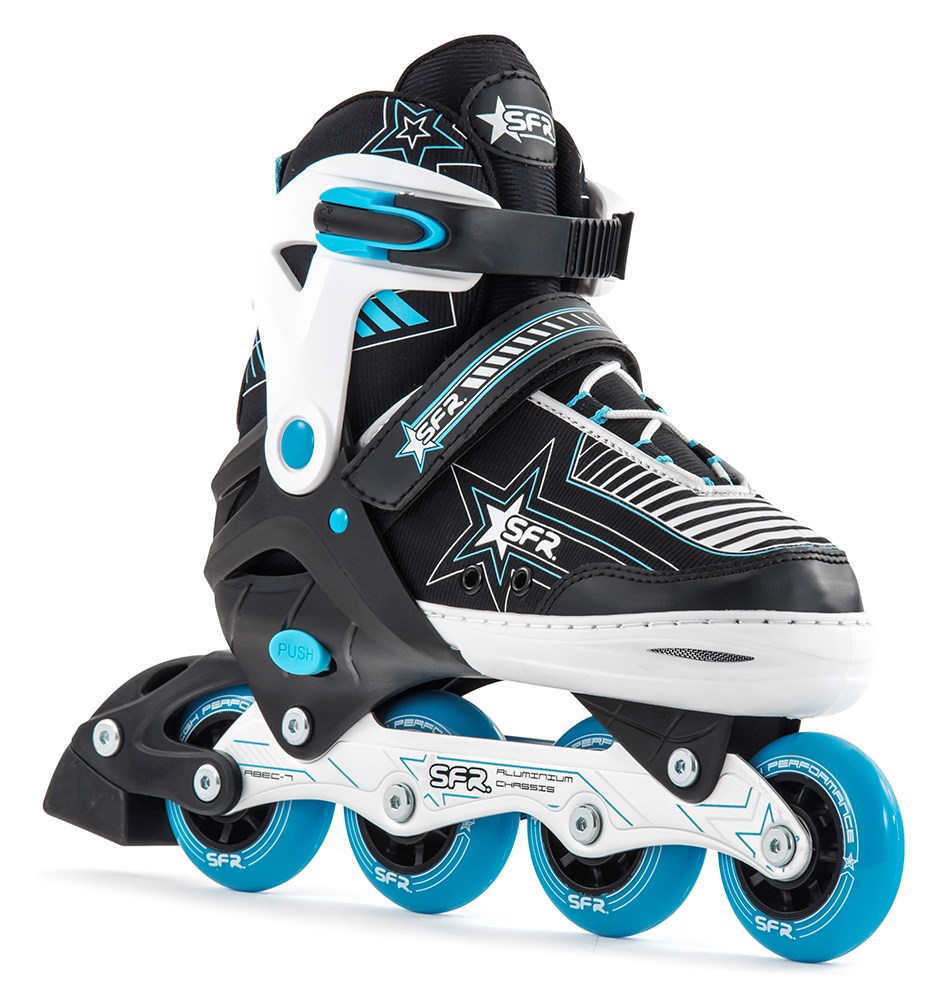 SFR Pulsar Adjustable Children's Inline Skates - Blue - UK:12J-2J EU:30.5-34 US:M13J-3