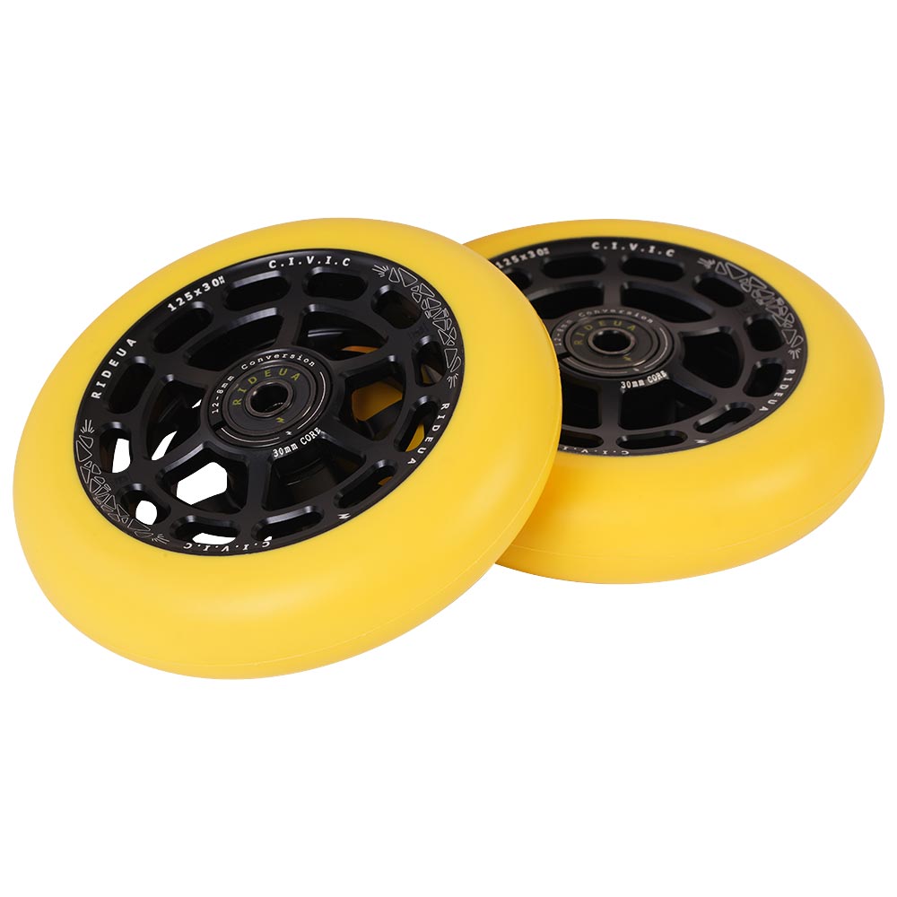 Kolečka UrbanArtt Civic 125x30mm Black/Yellow 2ks