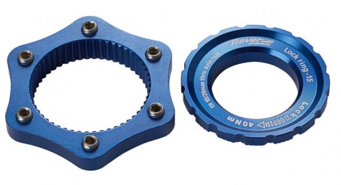 Adaptér Reverse kotouče diskové brzdy  centerlock/6-otv. Blue