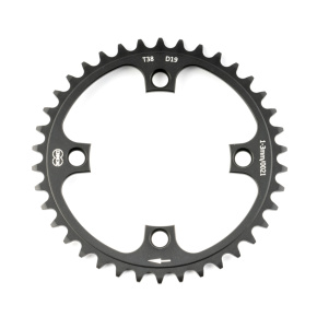 Převodník 38z KMC, rozteč 104 mm, síla 3 mm(e-bike),  KMC, Al, černý