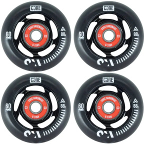 Core Aero Inline Kolečka 4-Balení (60mm|Černá)