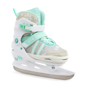 SFR Nova Adjustable Children's Ice Skates - White / Teal - UK:11J-1J EU:29-33 US:M12J-2