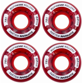 Supreme Rollers Quad Kolečka 4-Balení (62mm|Červená)