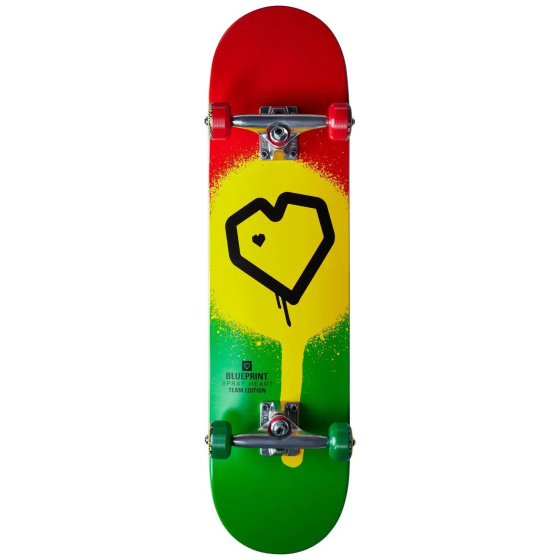 Blueprint Spray Heart V2 Skateboard Komplet (8"|Rasta 2)