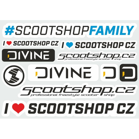 List samolepek Scootshop.cz X Divine M