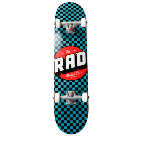 RAD Checkers Progressive Skateboard Komplet (7.25"|Černá/Tyrkysová)