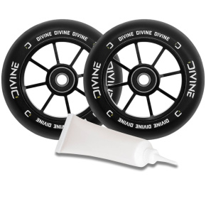 Set 2ks koleček Divine 120 mm Spoked černé + Divine olej pro ložiska