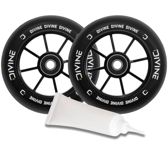 Set 2ks koleček Divine 120 mm Spoked černé + Divine olej pro ložiska