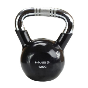 Kettlebell s chromovaným úchopem HMS KTC 12 kg černý