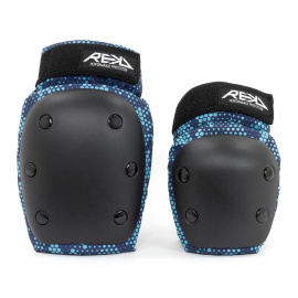 REKD Youth Heavy Duty Double Pad Set - Black / Blue - Small